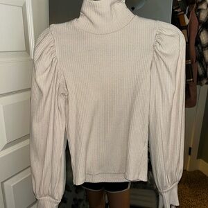Forever 21 Cream Ribbed Sweater